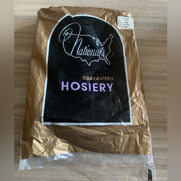 VTG 50’s 60’s National's Guaranteed Hosiery 2 Pairs Pantyhose Soft Black 1 Size - Picture 1 of 3